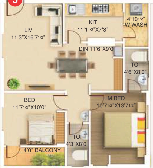 2 BHK Flat in Sri Hemadurga Jewel County in Gannavaram, Vijayawada - Image 924888