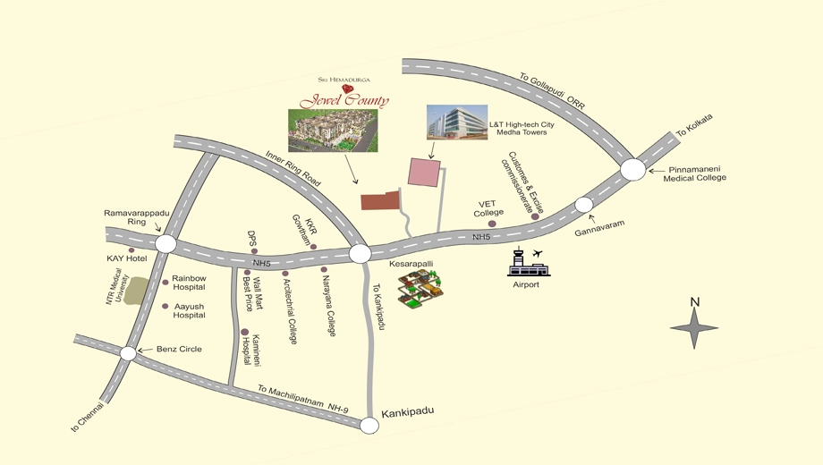 Location of Sri Hemadurga Jewel County in Gannavaram, Vijayawada - Image 418991