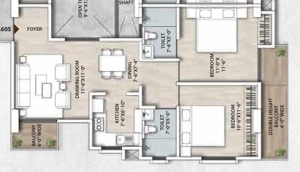 2 BHK Flat in Life 360 By Imperial in Betkuchi, Guwahati - Image 924911
