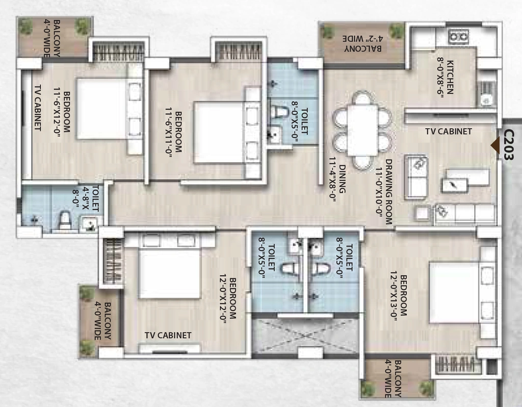 4 BHK Flat in Life 360 By Imperial in Betkuchi, Guwahati - Image 924914