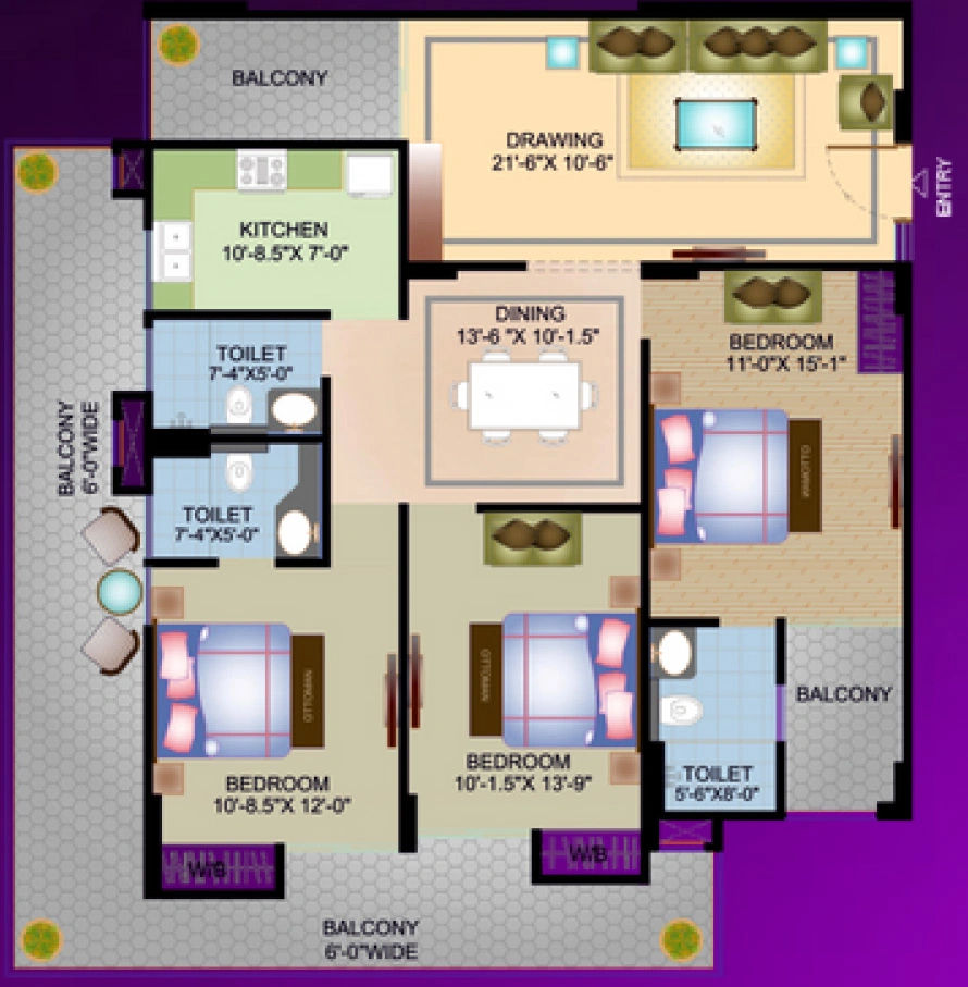 3 BHK Flat in Holy Kings Residency in Rajpur, Dehradun - Image 924902