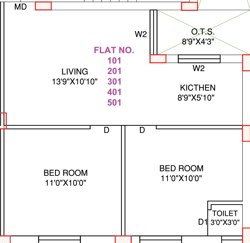2 BHK Flat in AD Samruddhi Avenue in Mavdi, Rajkot - Image 924908