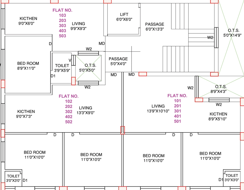 Floor Plan of AD Samruddhi Avenue in Mavdi, Rajkot - Image 419020