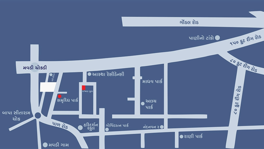Location of AD Samruddhi Avenue in Mavdi, Rajkot - Image 419018