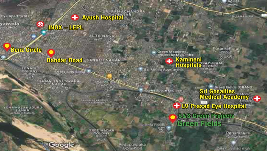Location of SS Green Fields in Tadigadapa, Vijayawada - Image 419036