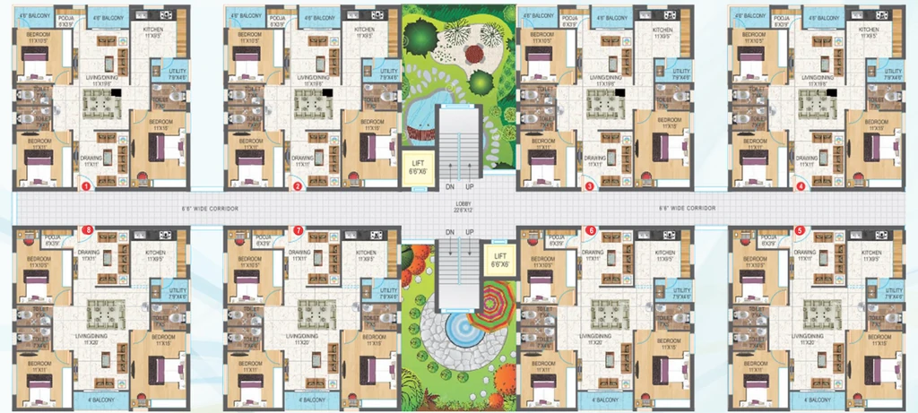 Floor Plan of Vishwa Chandrika Ayodhyaa in Gannavaram, Vijayawada - Image 419063