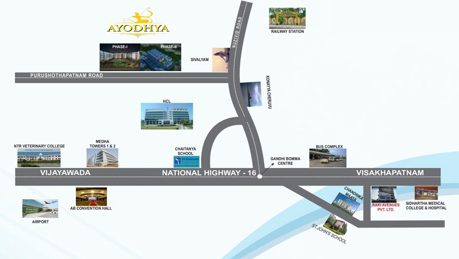Location of Vishwa Chandrika Ayodhyaa in Gannavaram, Vijayawada - Image 419062