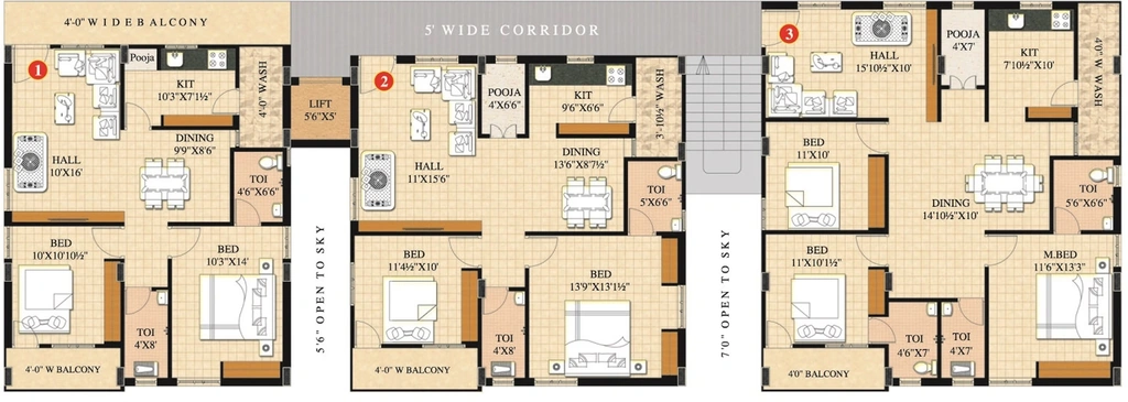 Floor Plan of Yodha Sai Ramachandra Grandeur in Tadigadapa, Vijayawada - Image 419075