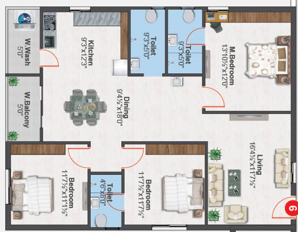 2 BHK Flat in Sree Boppana's Sankalp Casa in Prasadampadu, Vijayawada - Image 924984