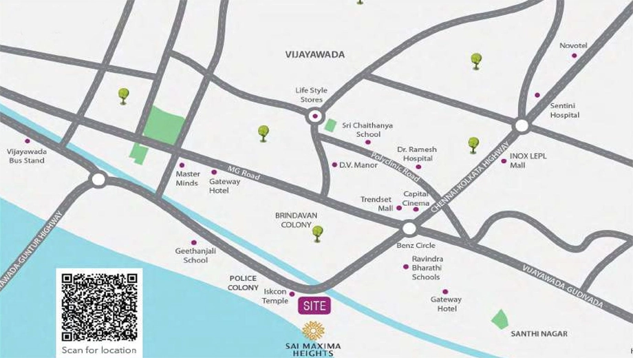Location of Sai Maximus Heights in Patamata, Vijayawada - Image 419250