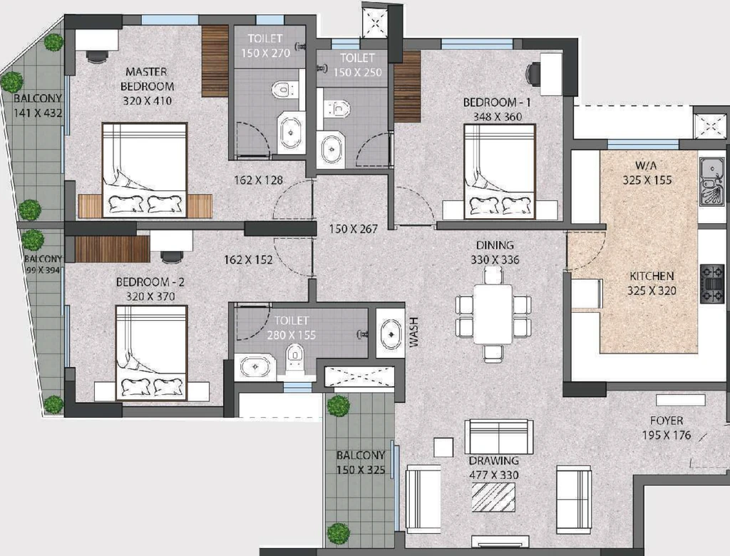 3 BHK Flat in ABAD Luxuria in Thrikkakara, Kochi - Image 925011