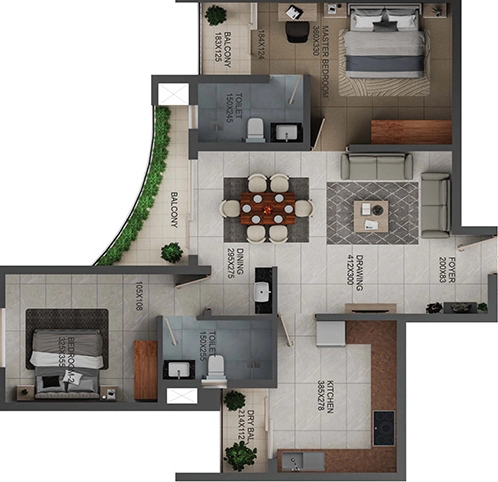 2 BHK Flat in ABAD Lake View Heights in Nettoor, Kochi - Image 925021