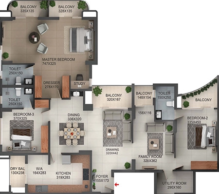 3 BHK Flat in ABAD Lake View Heights in Nettoor, Kochi - Image 925024