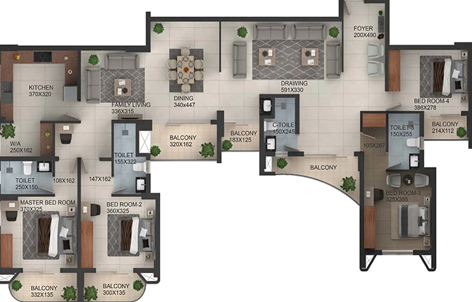 4 BHK Flat in ABAD Lake View Heights in Nettoor, Kochi - Image 925026
