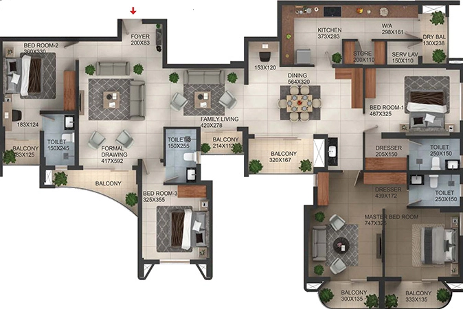 4 BHK Flat in ABAD Lake View Heights in Nettoor, Kochi - Image 925027