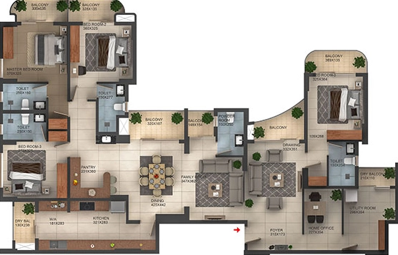 4 BHK Flat in ABAD Lake View Heights in Nettoor, Kochi - Image 925028