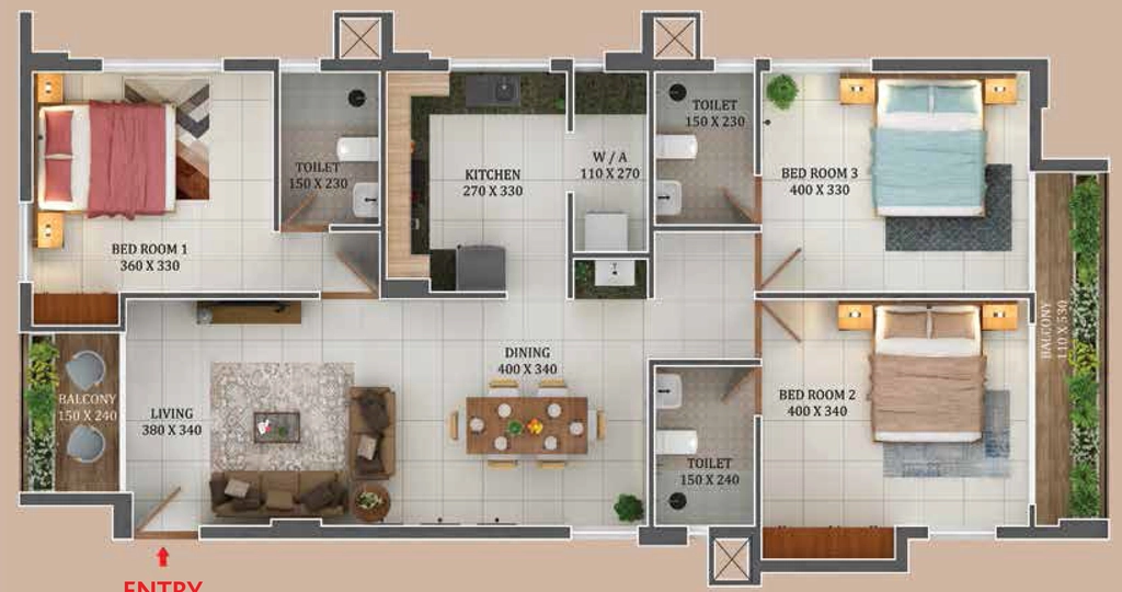 3 BHK Flat in Cordial Layam 1 in Sasthamangalam, Thiruvananthapuram - Image 925077