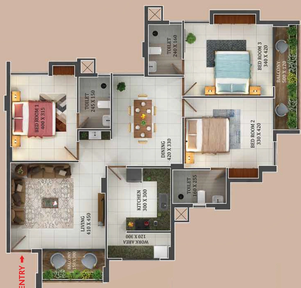 3 BHK Flat in Cordial Layam 1 in Sasthamangalam, Thiruvananthapuram - Image 925078