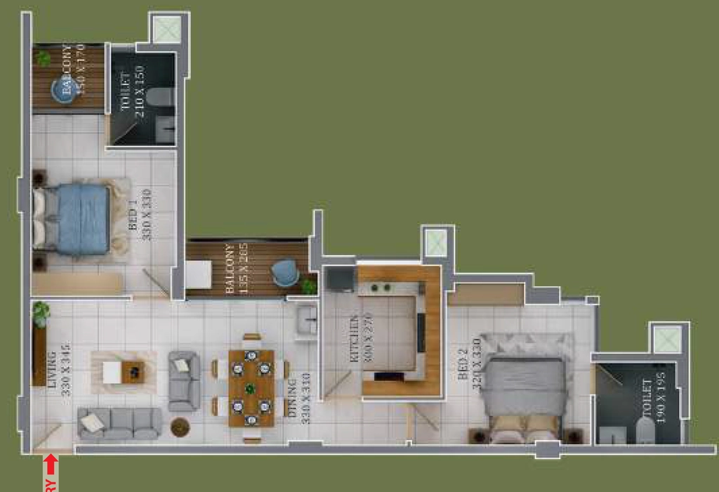 2 BHK Flat in Cordial Layam 2 in Sasthamangalam, Thiruvananthapuram - Image 925071
