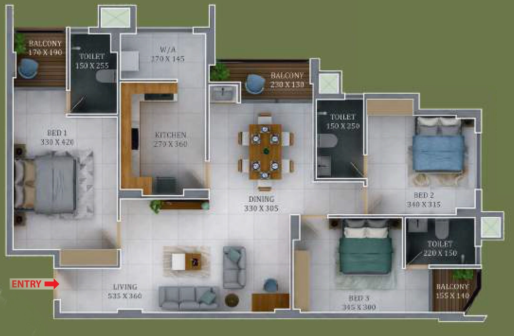 3 BHK Flat in Cordial Layam 2 in Sasthamangalam, Thiruvananthapuram - Image 925073