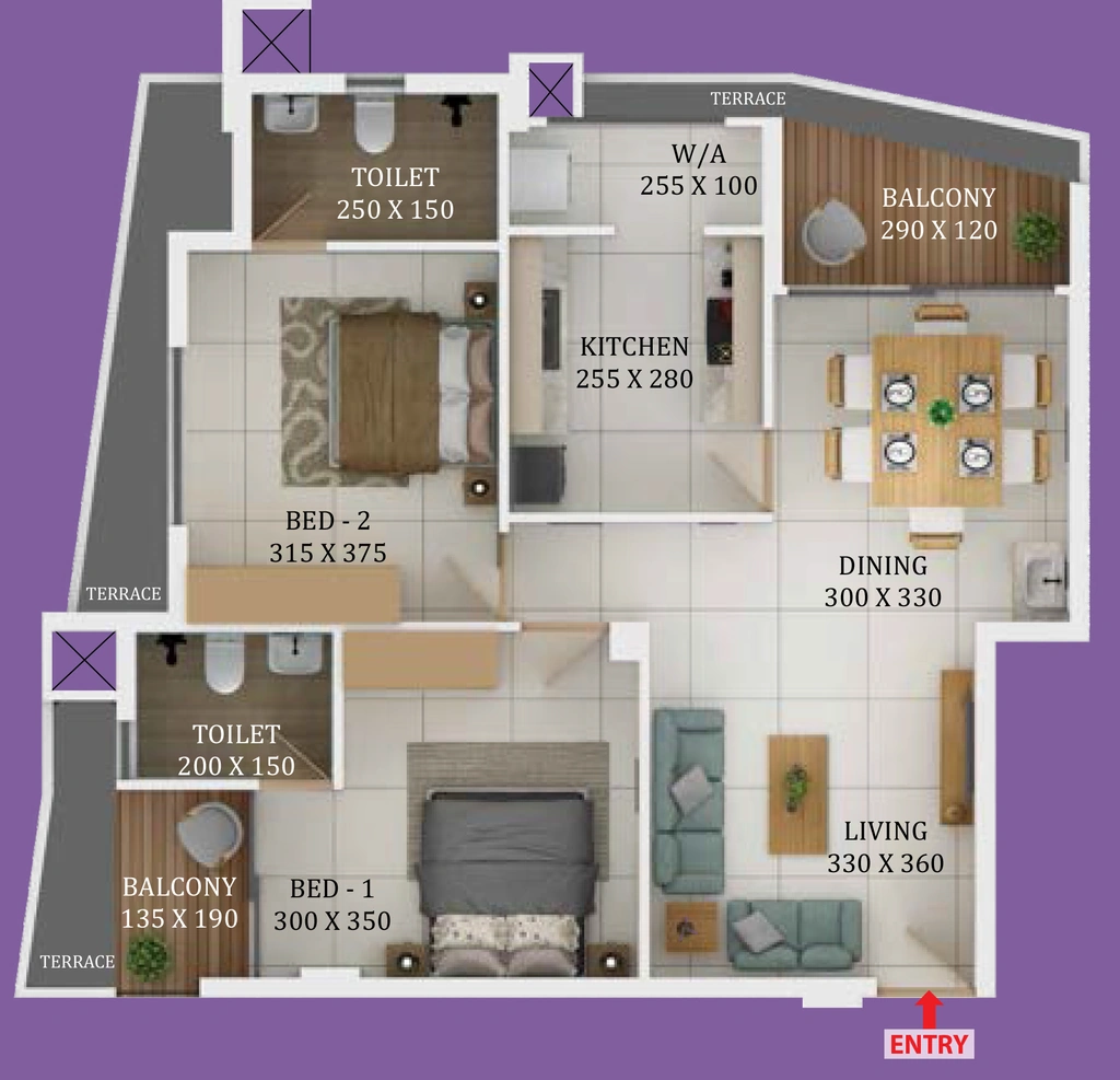 2 BHK Flat in Cordial Nalinam in PMG, Thiruvananthapuram - Image 925068