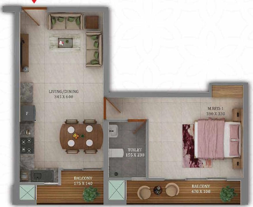 1 BHK Flat in Cordial Sreelakam in Sasthamangalam, Thiruvananthapuram - Image 925054
