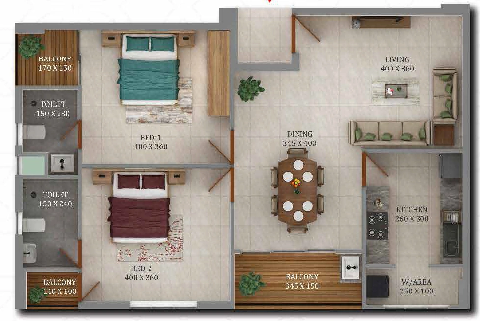 2 BHK Flat in Cordial Sreelakam in Sasthamangalam, Thiruvananthapuram - Image 925055