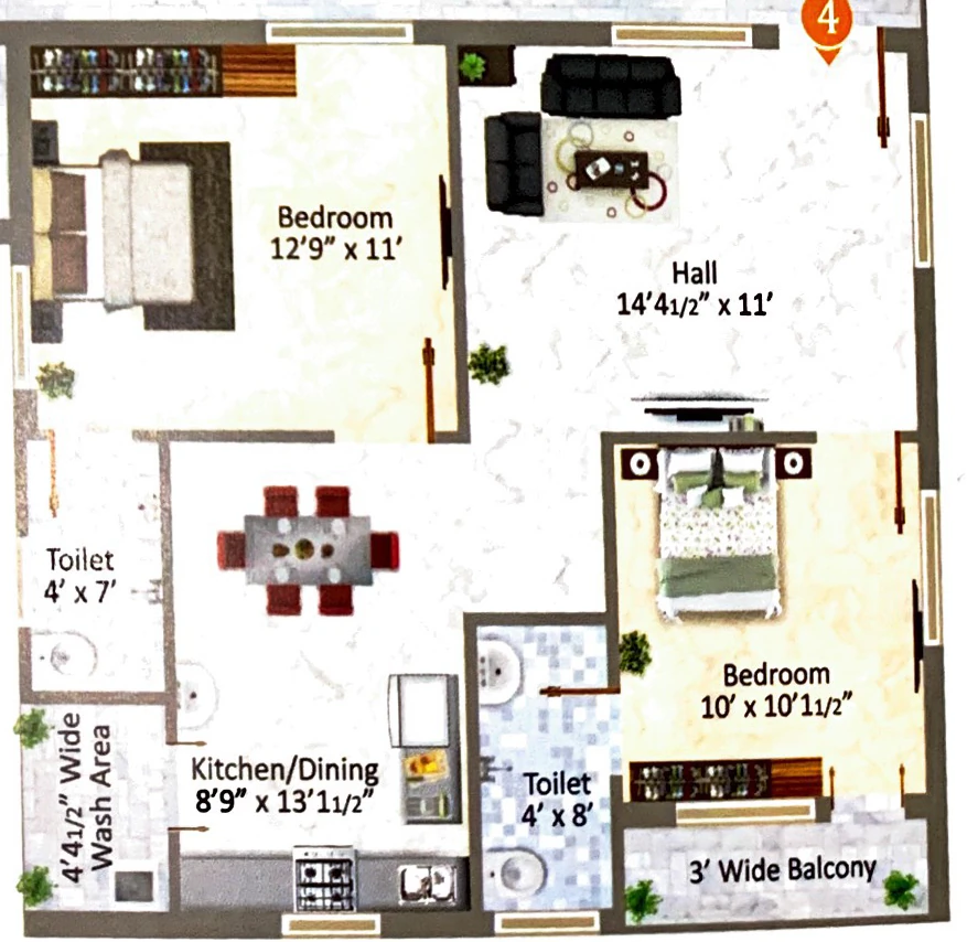 2 BHK Flat in Esencia Bougainvillea in null, Vijayawada - Image 925029