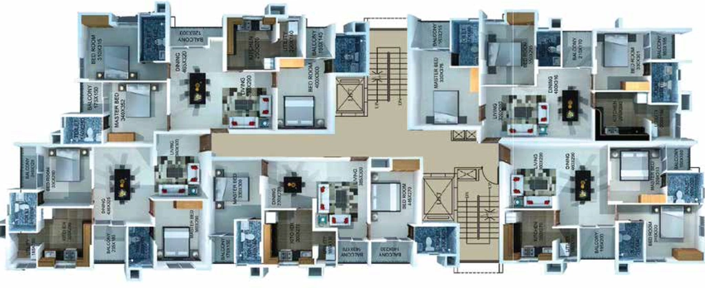 Floor Plan of Sowparnika Grand Square in Peroorkada, Thiruvananthapuram - Image 419391