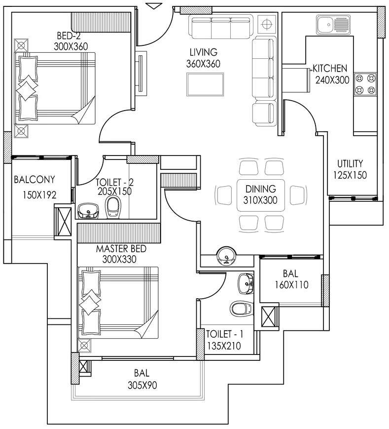 2 BHK Flat in Sowparnika Vaishnavam in Sreekariyam, Thiruvananthapuram - Image 925035