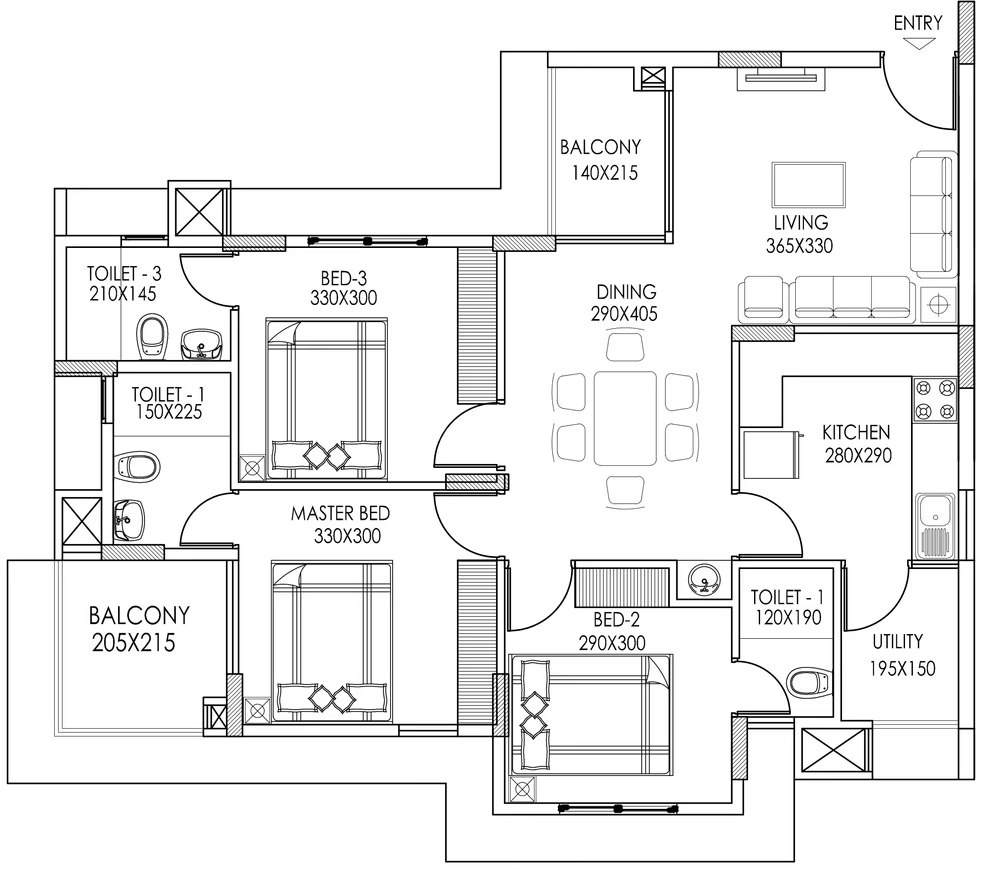 3 BHK Flat in Sowparnika Vaishnavam in Sreekariyam, Thiruvananthapuram - Image 925036