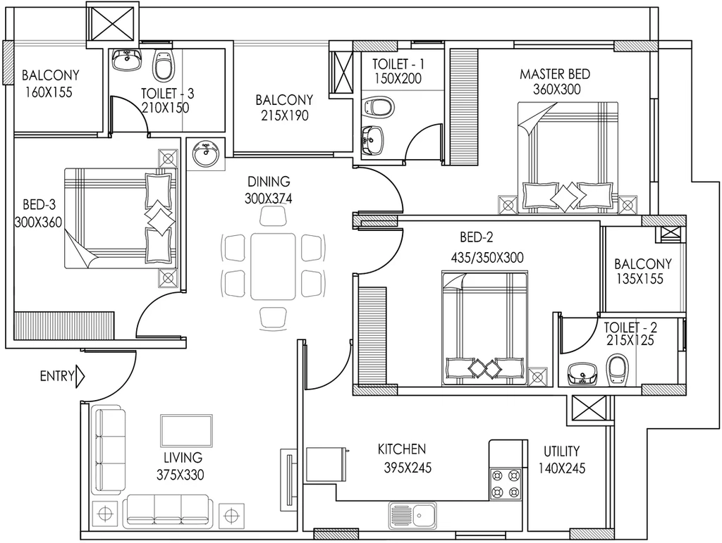 3 BHK Flat in Sowparnika Vaishnavam in Sreekariyam, Thiruvananthapuram - Image 925037