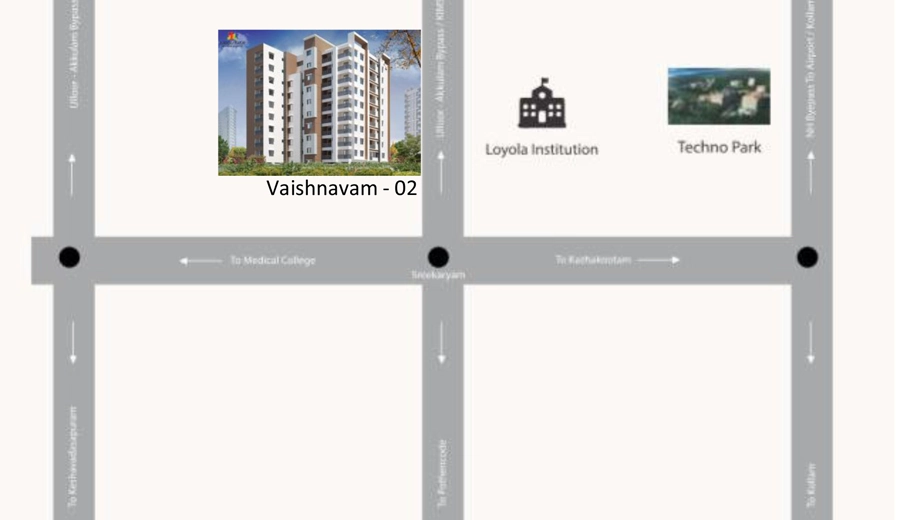 Location of Sowparnika Signature Tower in Sreekariyam, Thiruvananthapuram - Image 419363