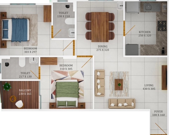 2 BHK Flat in Dream Flower Proxima in Kakkanad, Kochi - Image 925030
