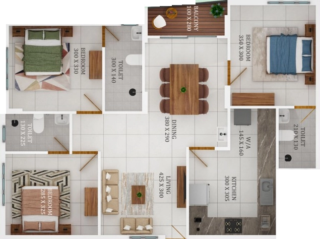 3 BHK Flat in Dream Flower Proxima in Kakkanad, Kochi - Image 925032