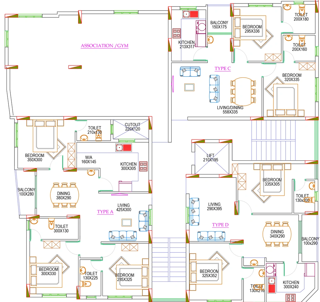 Floor Plan of Dream Flower Proxima in Kakkanad, Kochi - Image 419360