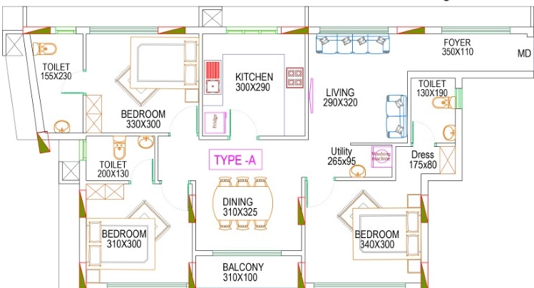3 BHK Flat in Dream Flower Sacro Esquina in Ernakulam, Kochi - Image 925062