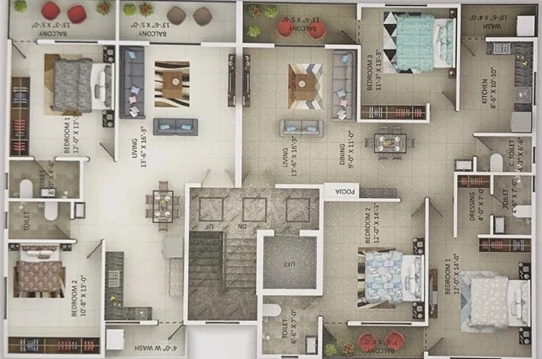Floor Plan of Chaitanya 3 in Manish Nagar, Nagpur - Image 421193