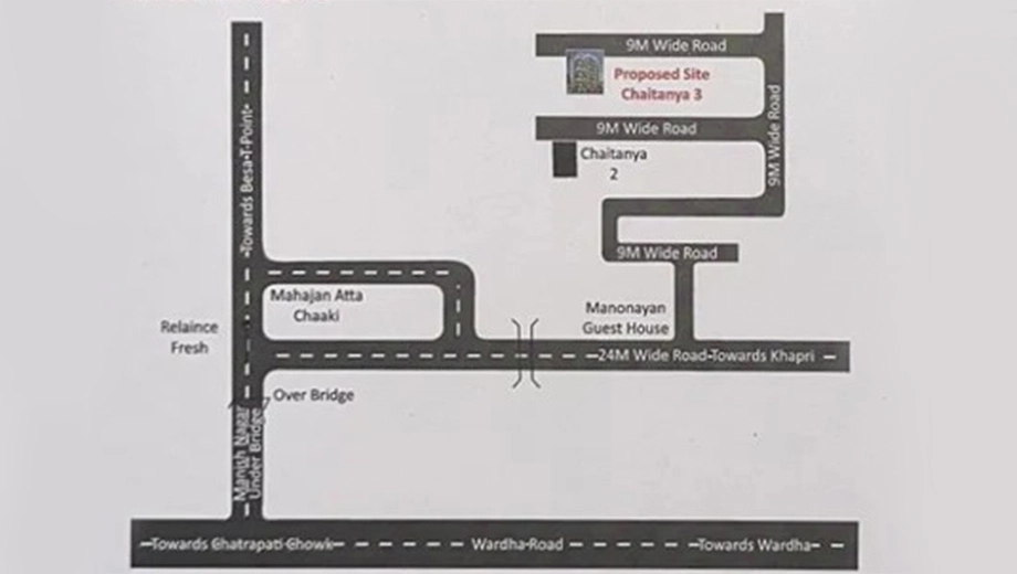 Location of Chaitanya 3 in Manish Nagar, Nagpur - Image 421192