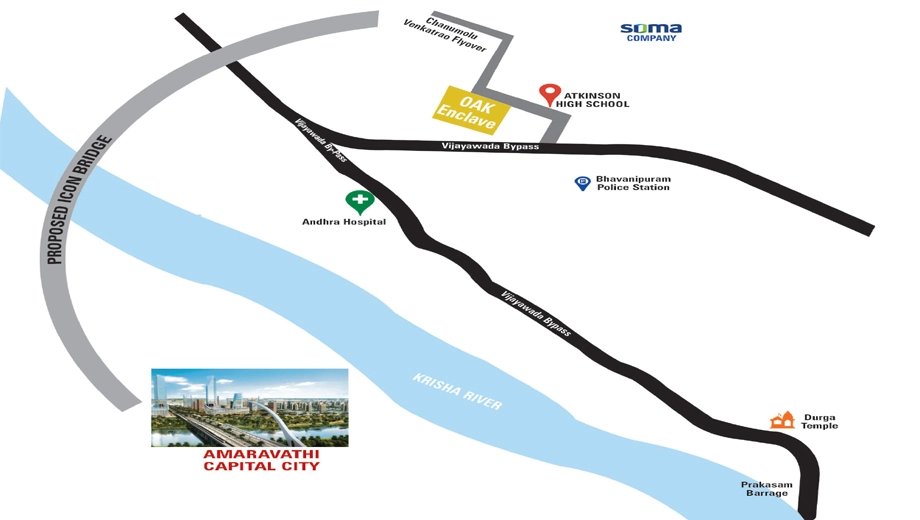 Location of Jai Hind Oak Enclave in Gollapudi, Vijayawada - Image 419498