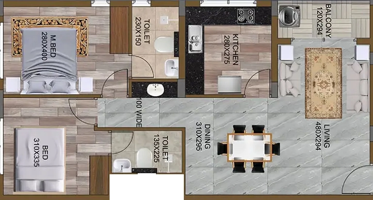 2 BHK Flat in Anvita Renova in Vennala, Kochi - Image 925081