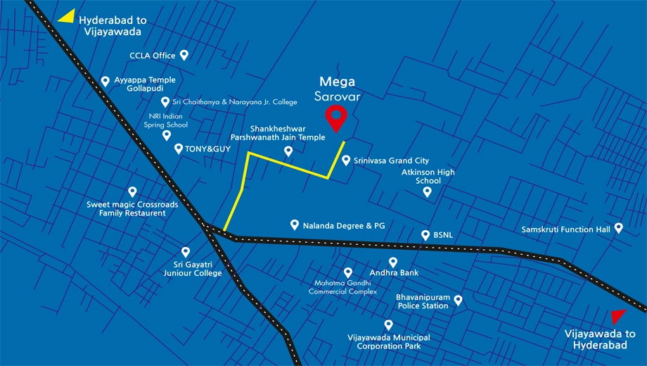 Location of Mega Sarovar in null, Vijayawada - Image 419523