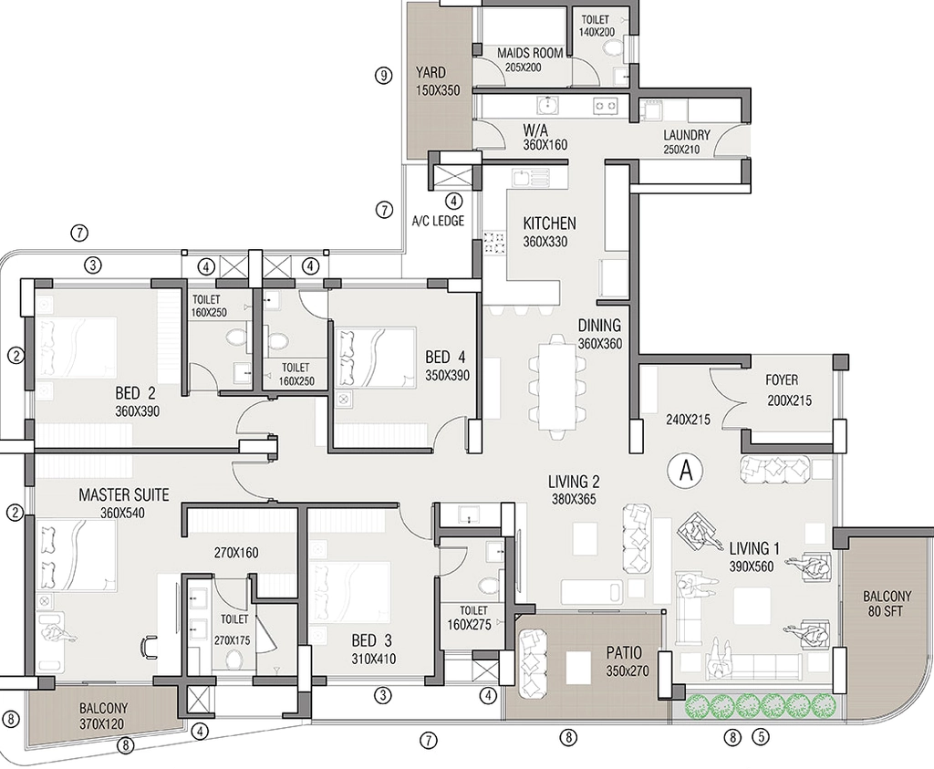 4 BHK Flat in SFS La Fortuna in Kakkanad, Kochi - Image 925091