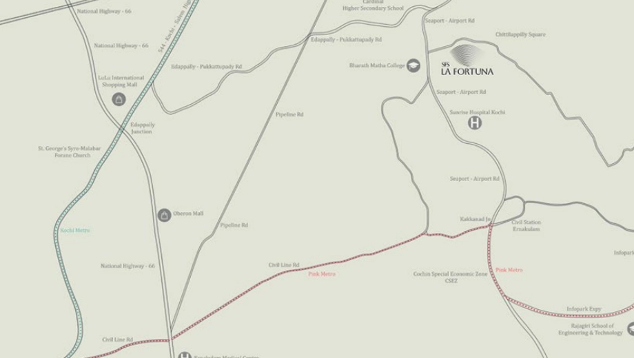 Location of SFS La Fortuna in Kakkanad, Kochi - Image 419524