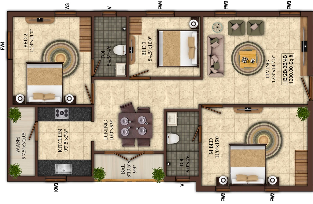 2 BHK Flat in India Silver Oak in Ram Nagar, Coimbatore - Image 925698