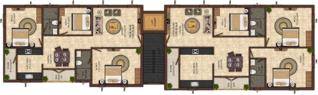 Floor Plan of India Silver Oak in Ram Nagar, Coimbatore - Image 421311