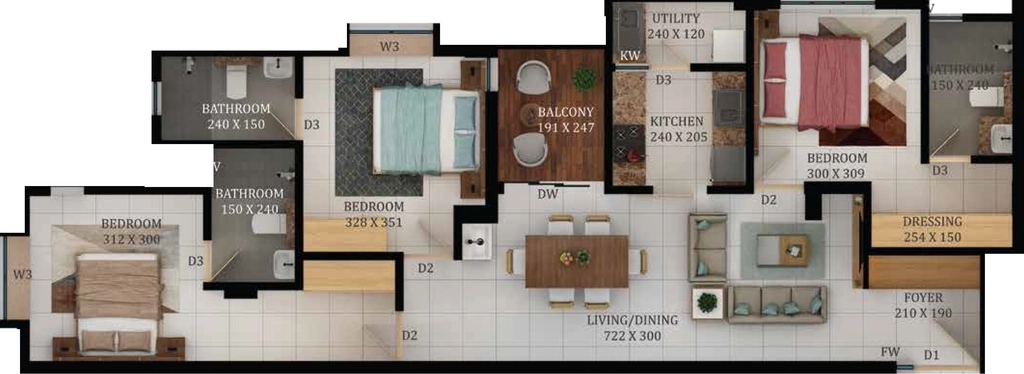 3 BHK Flat in Accord Sovereign in Kakkanad, Kochi - Image 925097