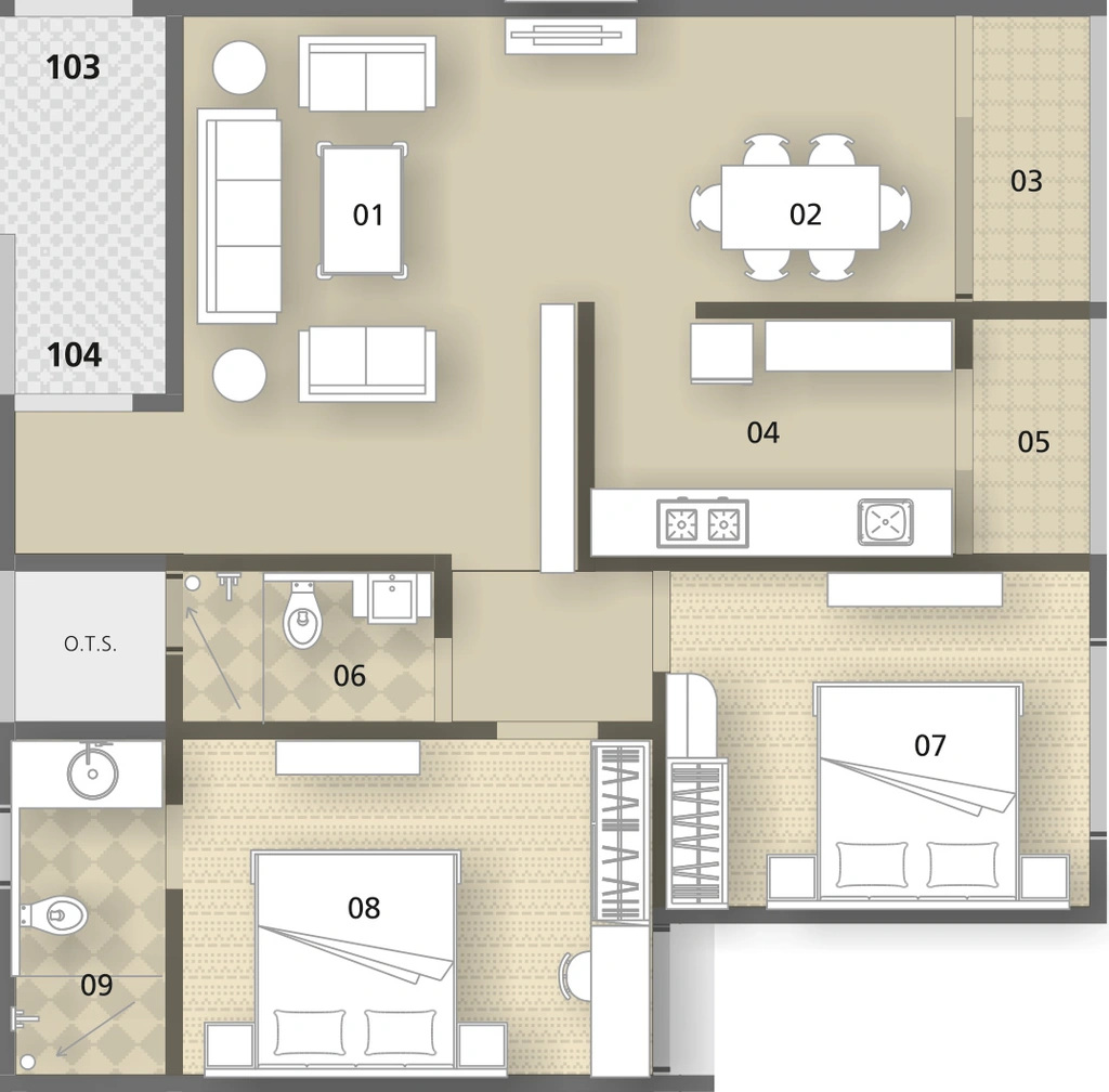 2 BHK Flat in Mannant Exotica in Pal Road, Jodhpur - Image 925265
