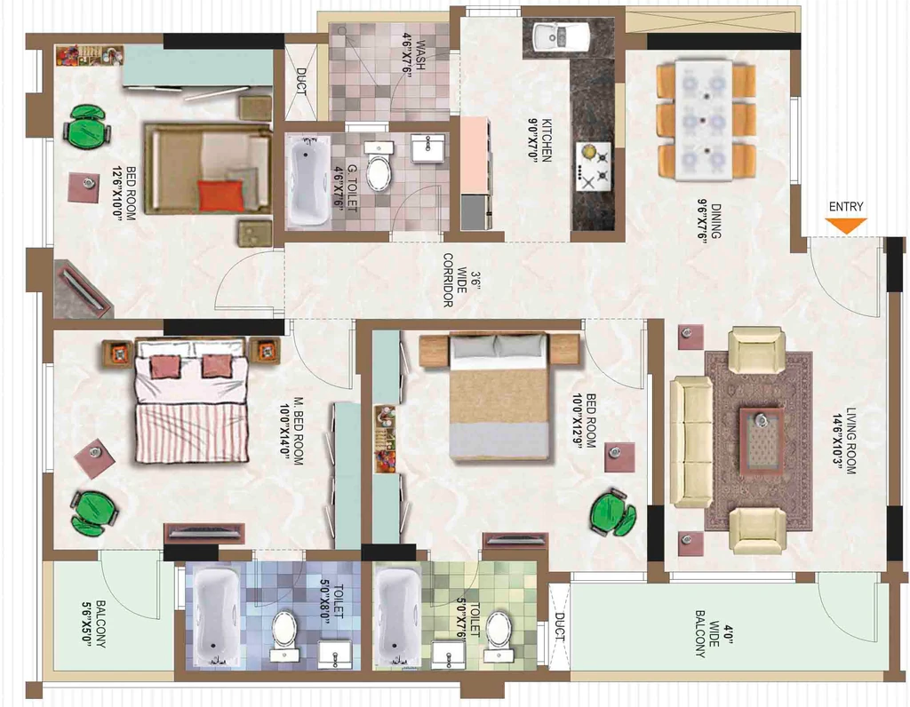 3 BHK Flat in Ashapurna Platinum in Basni, Jodhpur - Image 925289