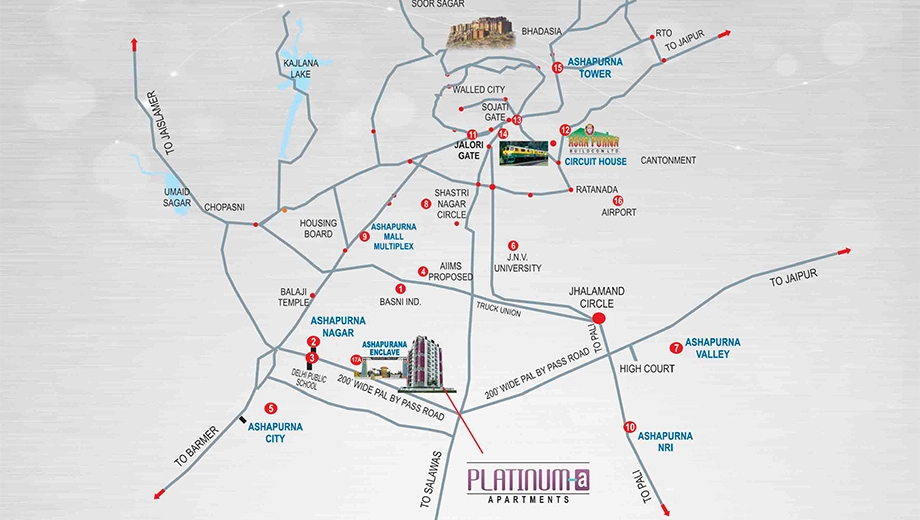 Location of Ashapurna Platinum in Basni, Jodhpur - Image 419986